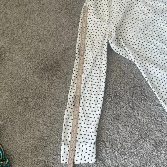 Express Portofino Georgette Polka Dot  Button-Down Long Sleeve Shirt sz M - Picture 14 of 15